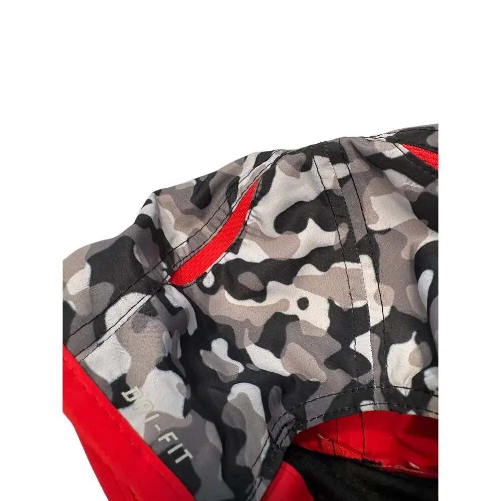 Nike Dri-Fit Hat Boys Gray Black Red Camo Running Swoosh Lightweight Kids Cap - Picture 6 of 13